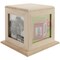 Plaid Wood Memory Box Cube W/4 Picture Frames-5.75"X5.75"X5.5", 3.25"X3.25" Openings